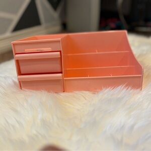 SHEIN Pink Modern Desk Organizer with Tiered Storage